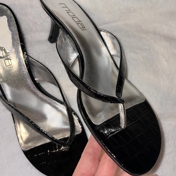 MODA Kady Kitten Heel Thong Sandals sz 10 - Picture 2 of 8
